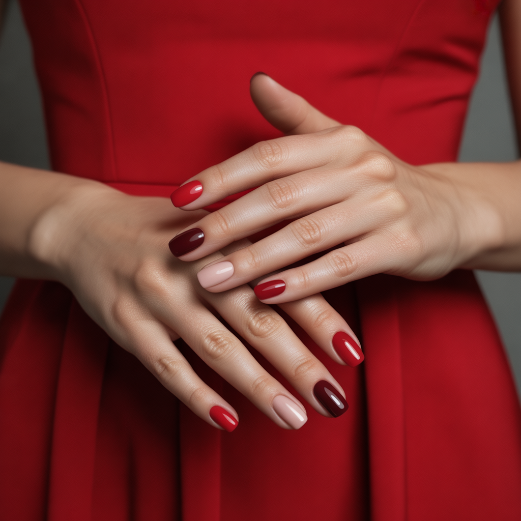 what color nails go with a red dress