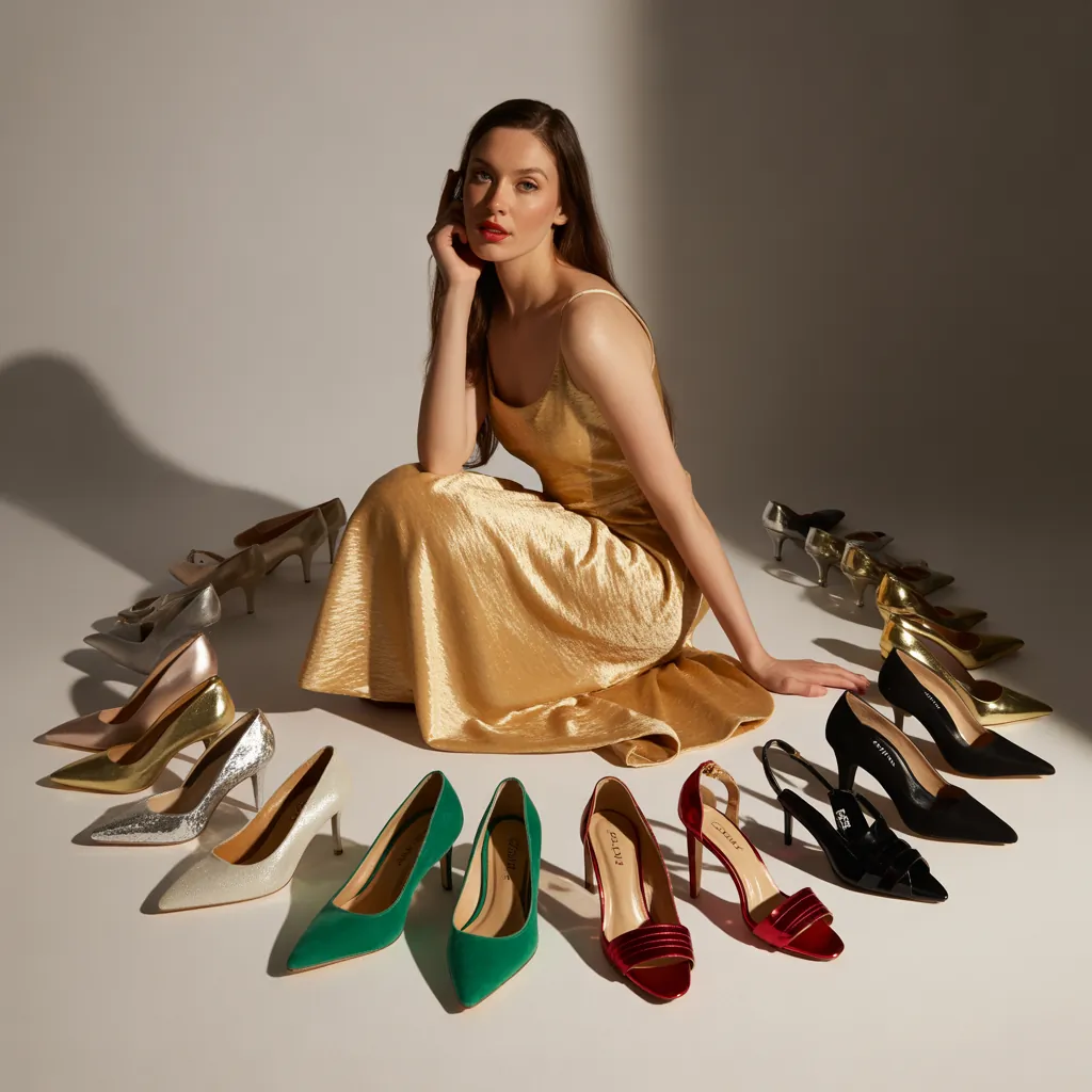 what color shoes go with a gold dress