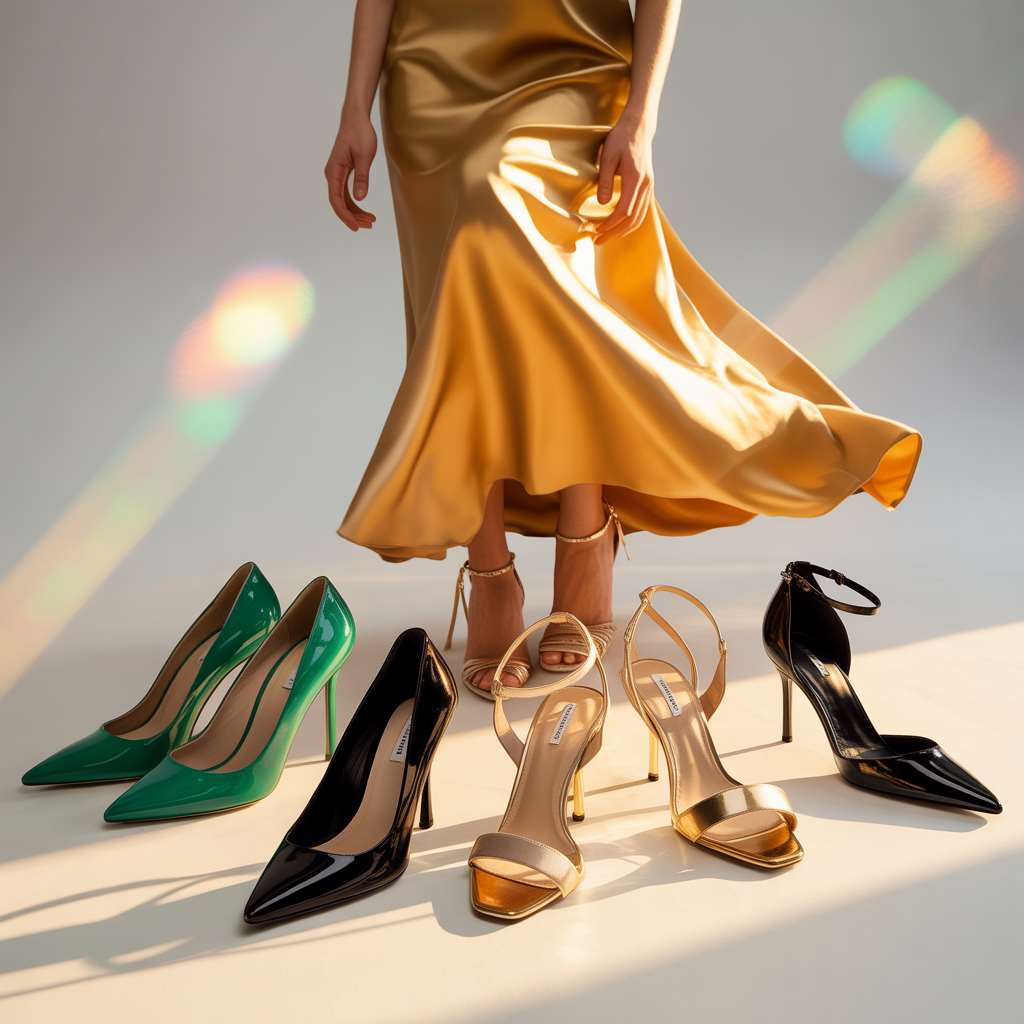 what color shoes go with a gold dress