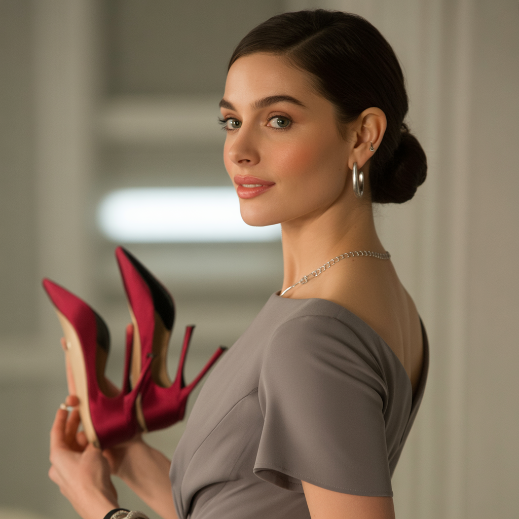 what color shoes go with a grey dress
