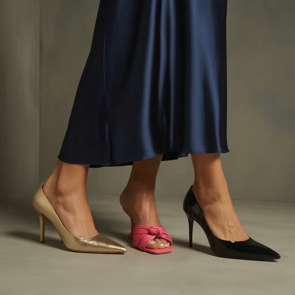 what color shoes go with a navy dress