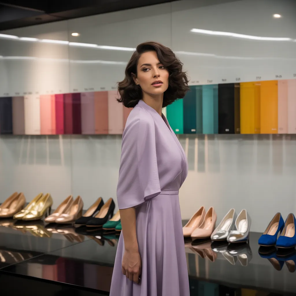 what color shoes go with a purple dress