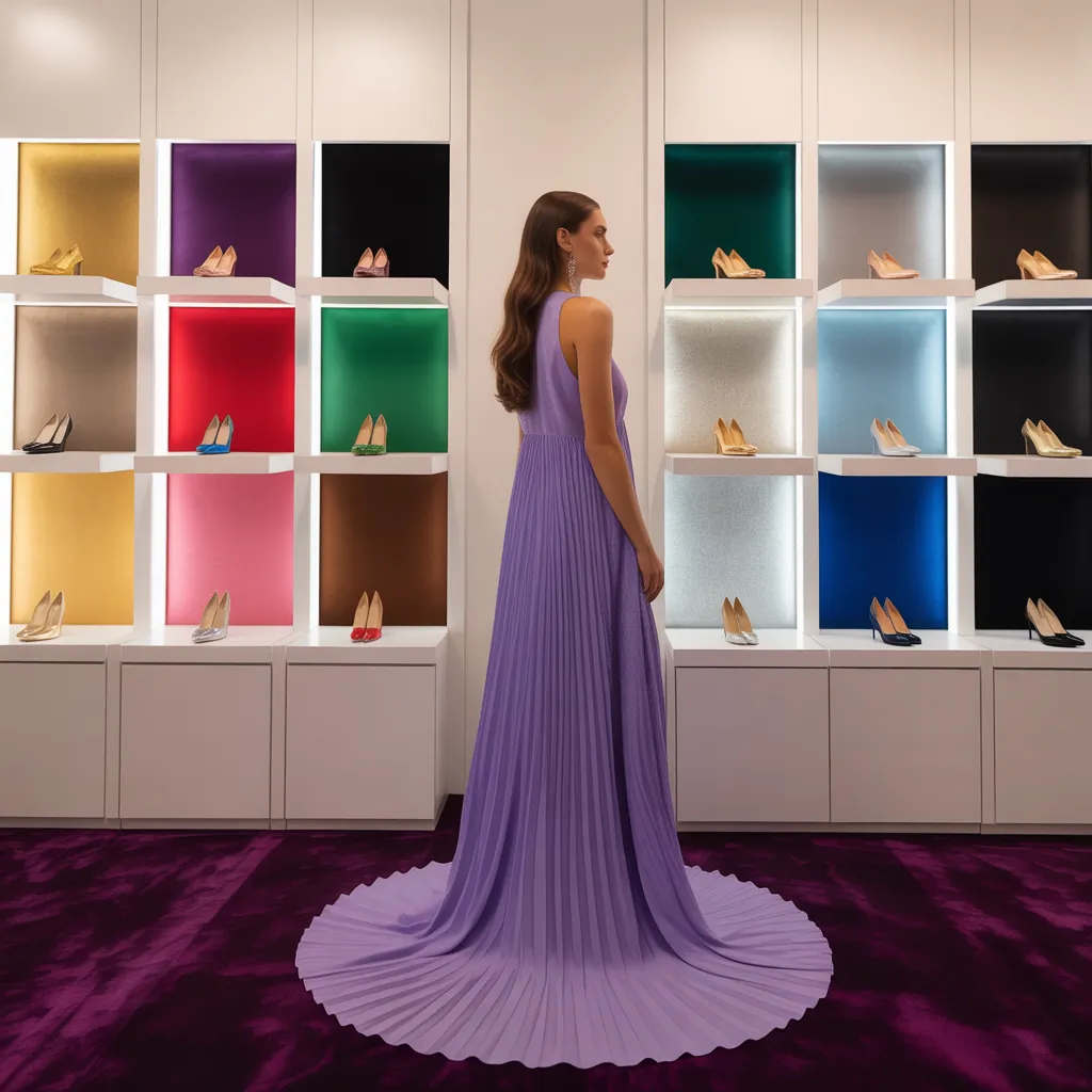 what color shoes go with a purple dress