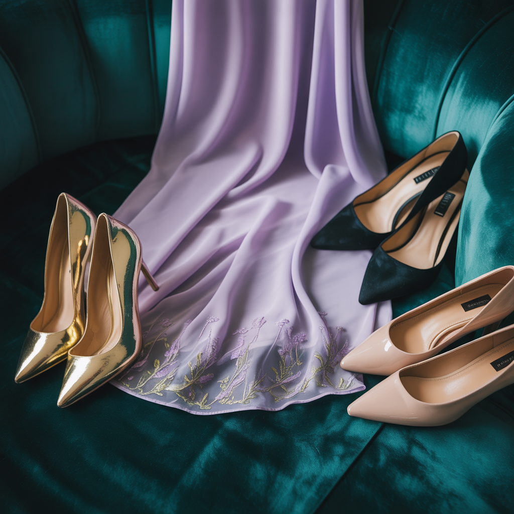 what color shoes go with a purple dress