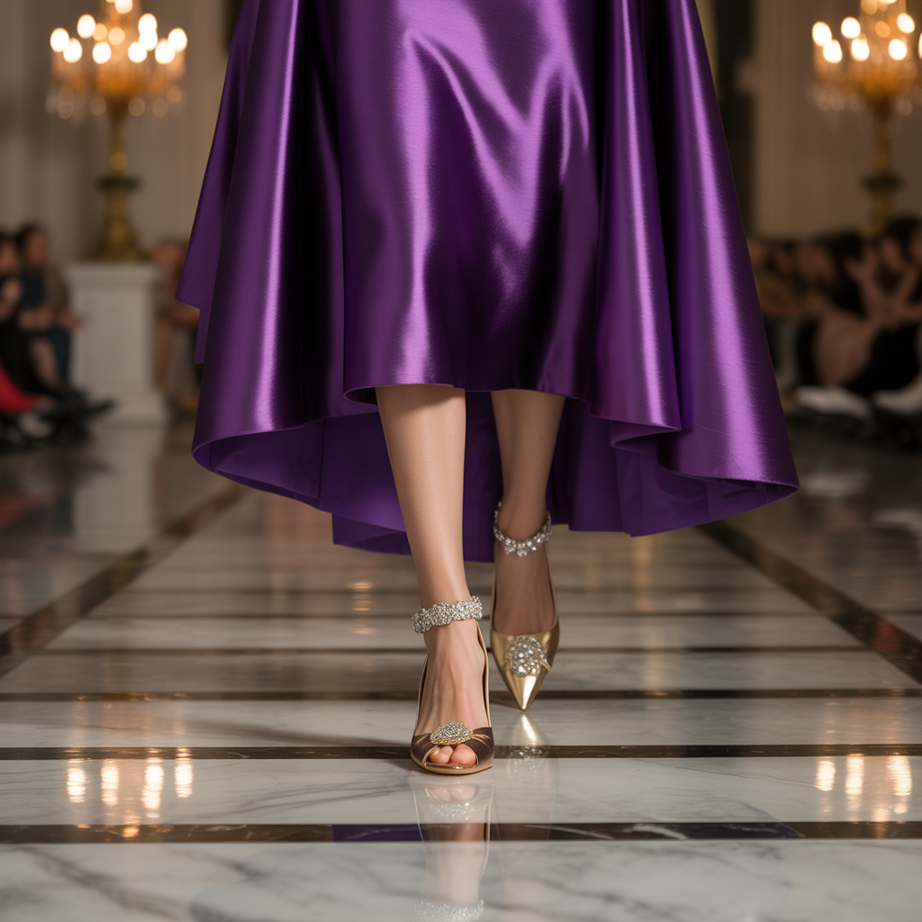 what color shoes go with a purple dress