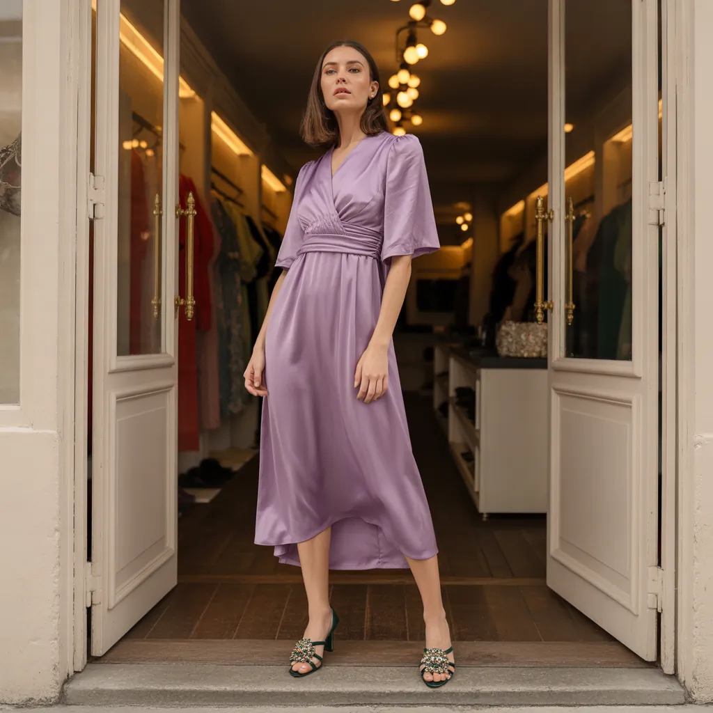 what color shoes go with a purple dress