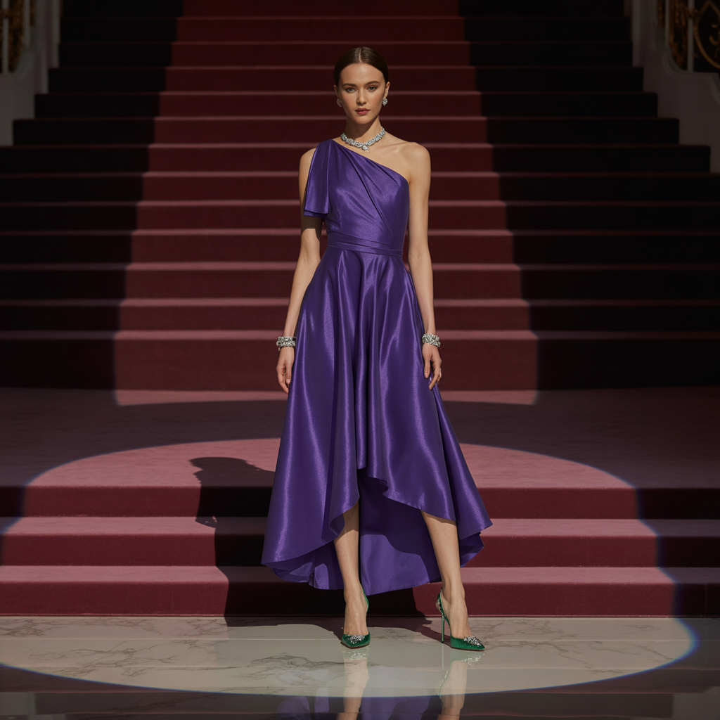 what color shoes go with a purple dress