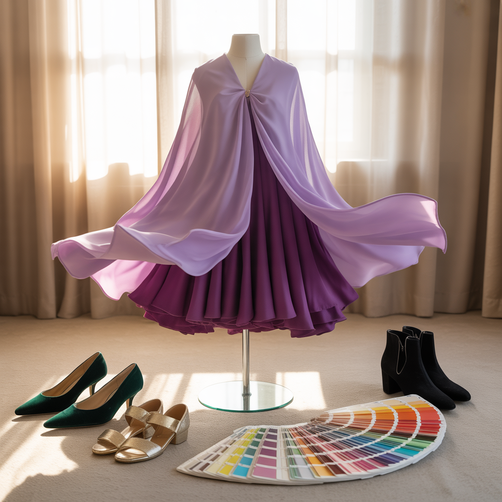 what color shoes go with a purple dress