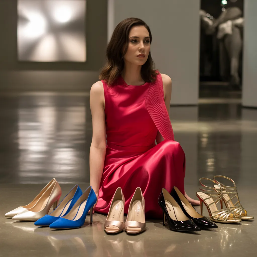 what color shoes go with a red dress