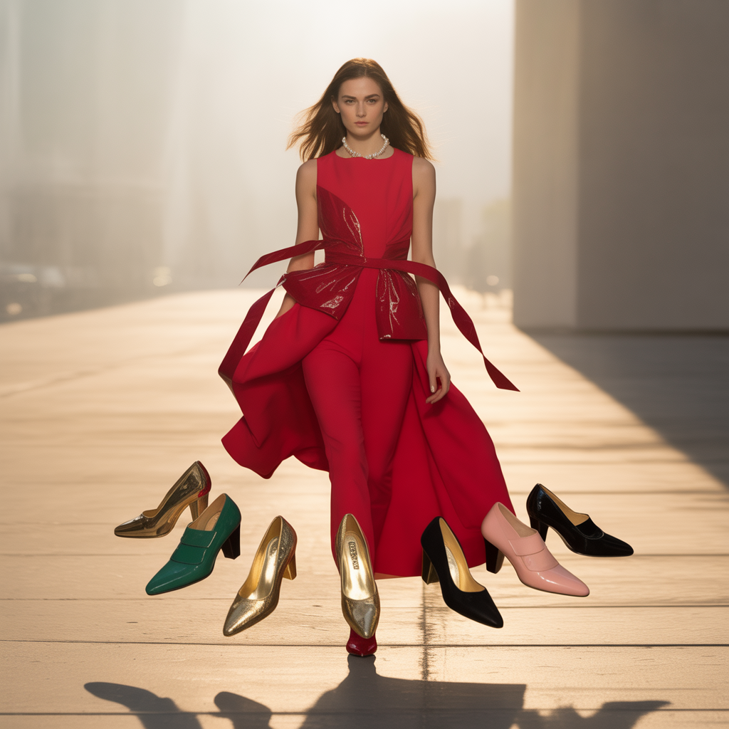 what color shoes go with a red dress