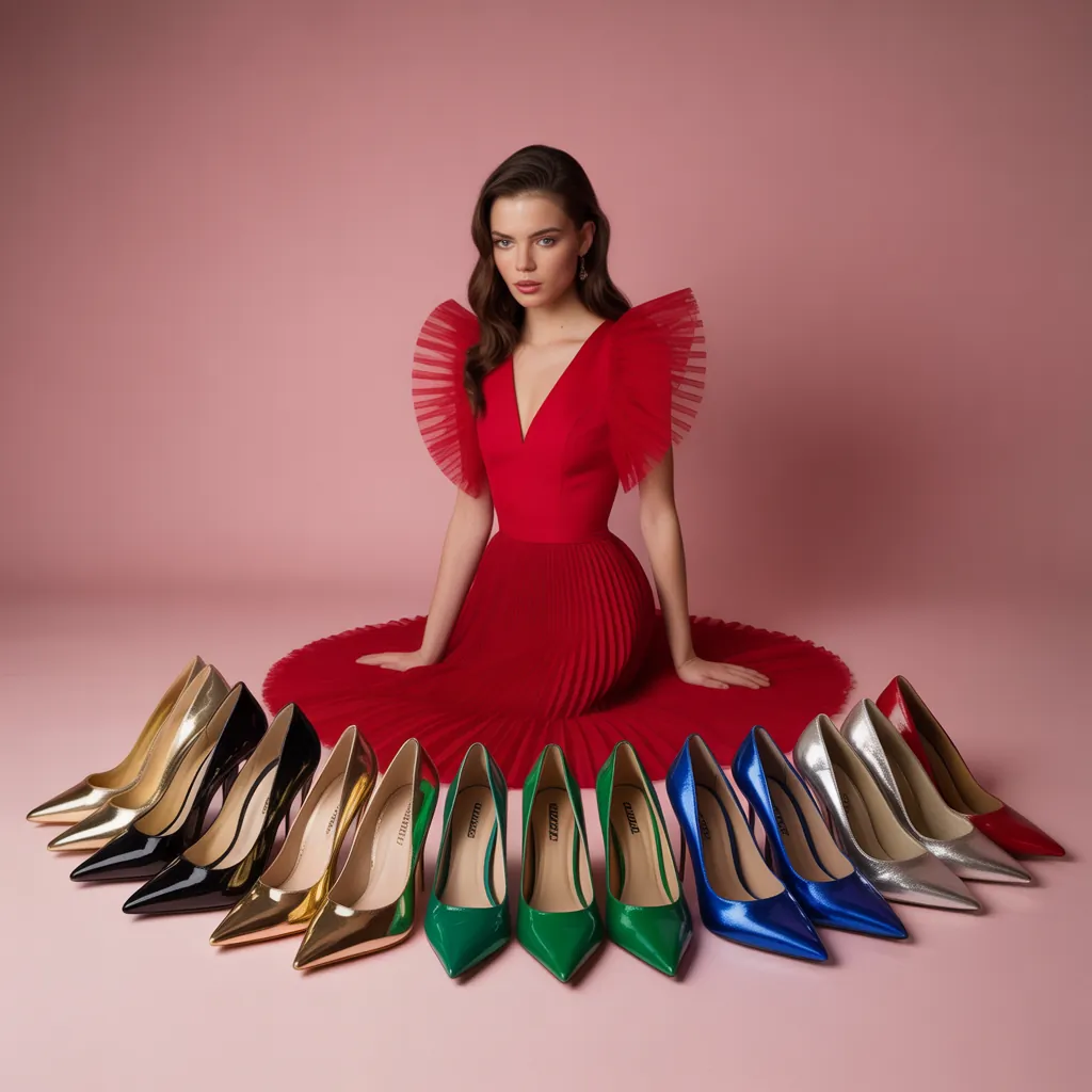 what color shoes go with a red dress