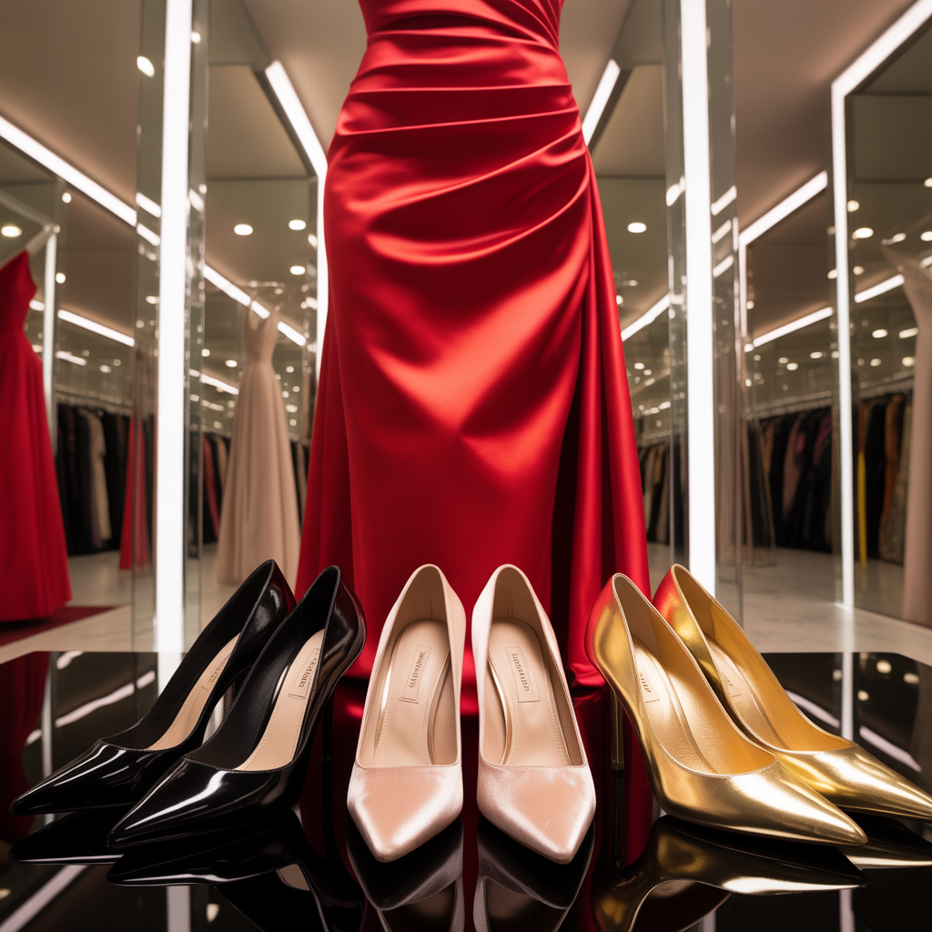 what color shoes go with a red dress