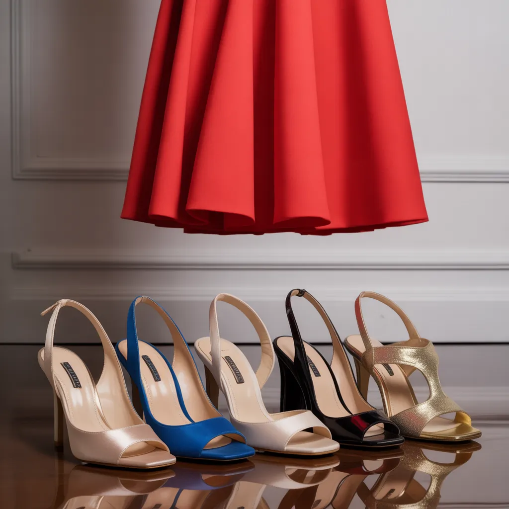 what color shoes go with a red dress