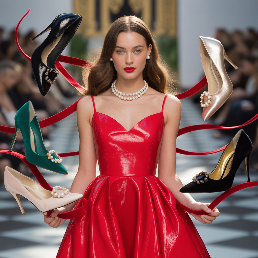 what color shoes go with a red dress