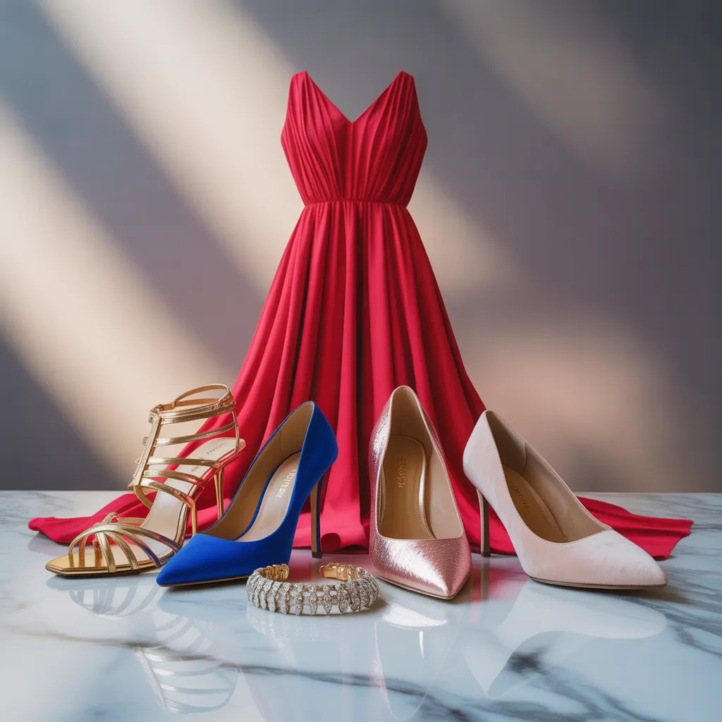 what color shoes go with a red dress