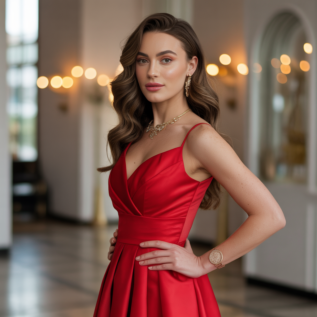 what color shoes go with a red dress