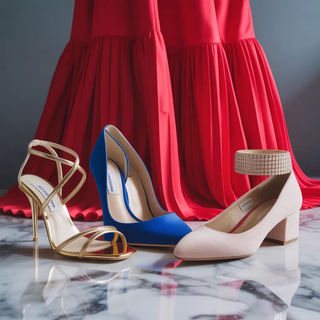 what color shoes go with a red dress