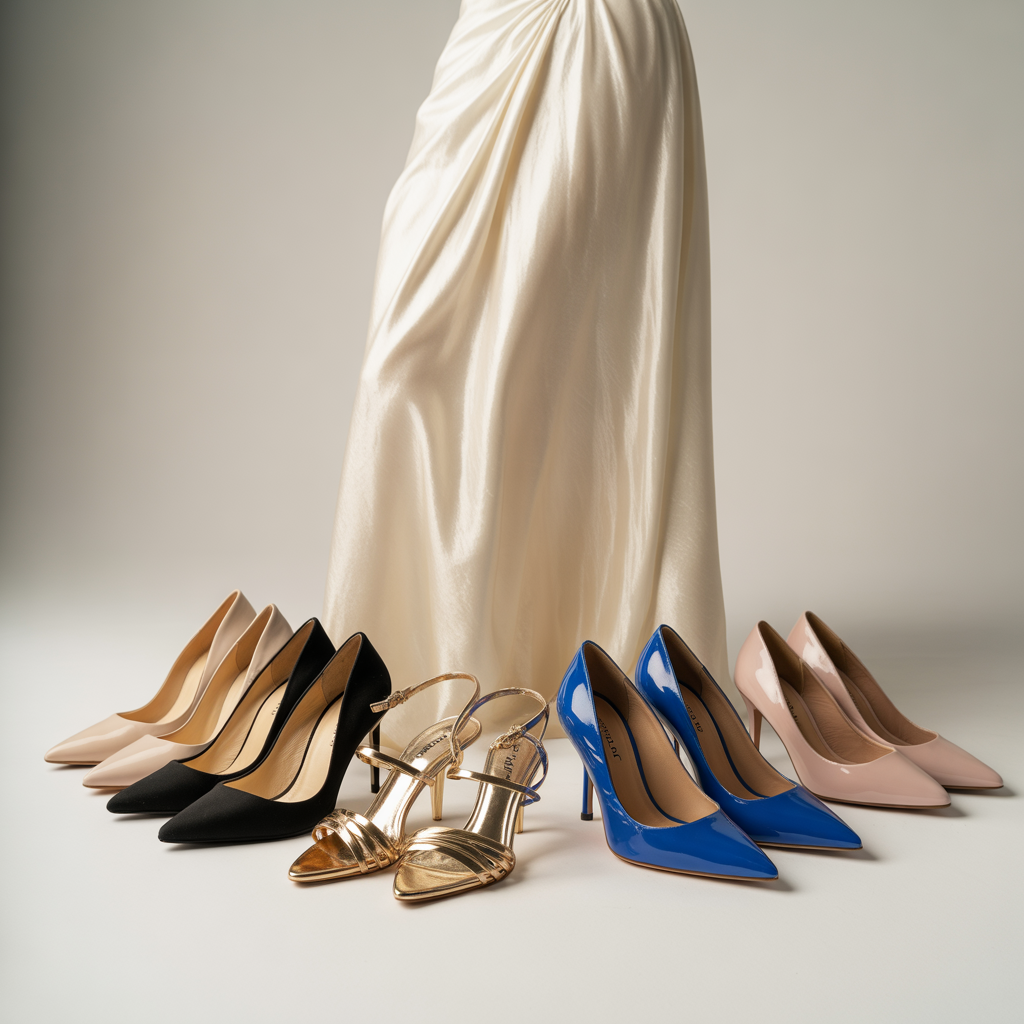 what color shoes go with a white dress