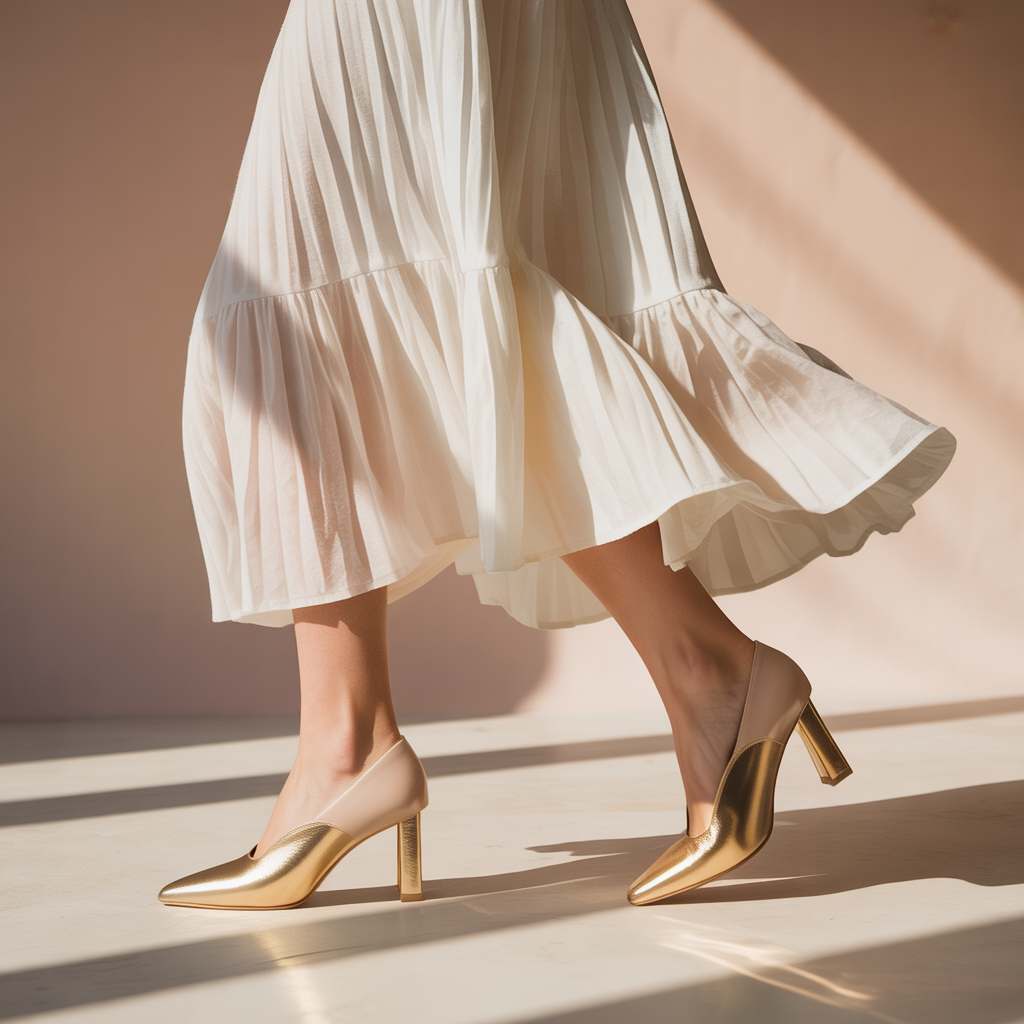 what color shoes go with a white dress