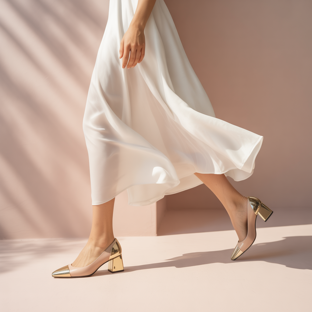 what color shoes go with a white dress