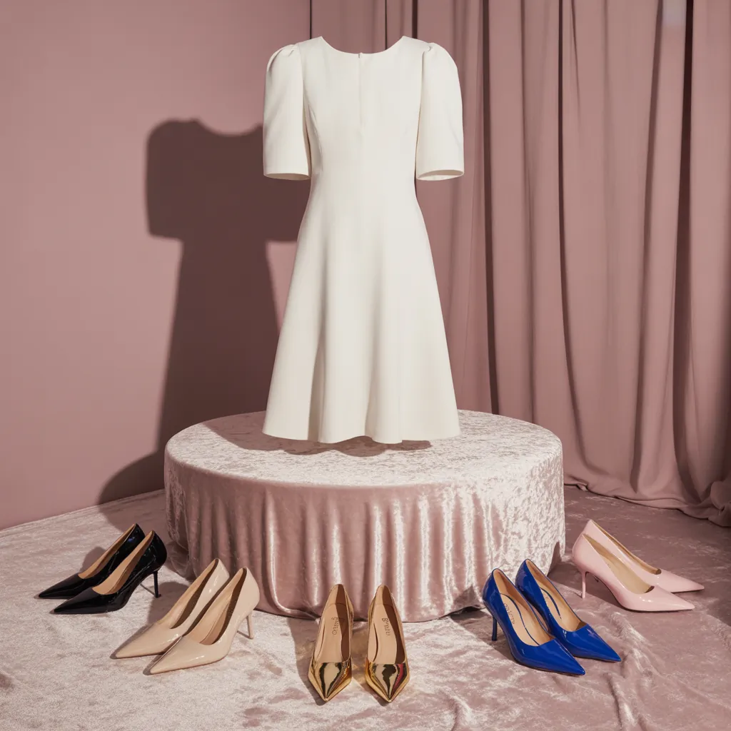 what color shoes go with a white dress