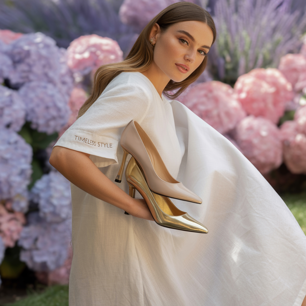 what color shoes go with a white dress