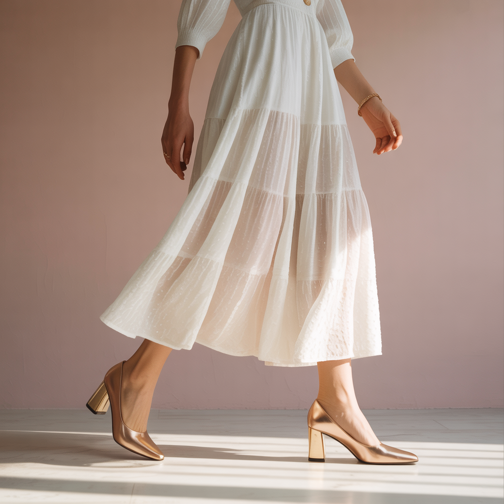 what color shoes go with a white dress