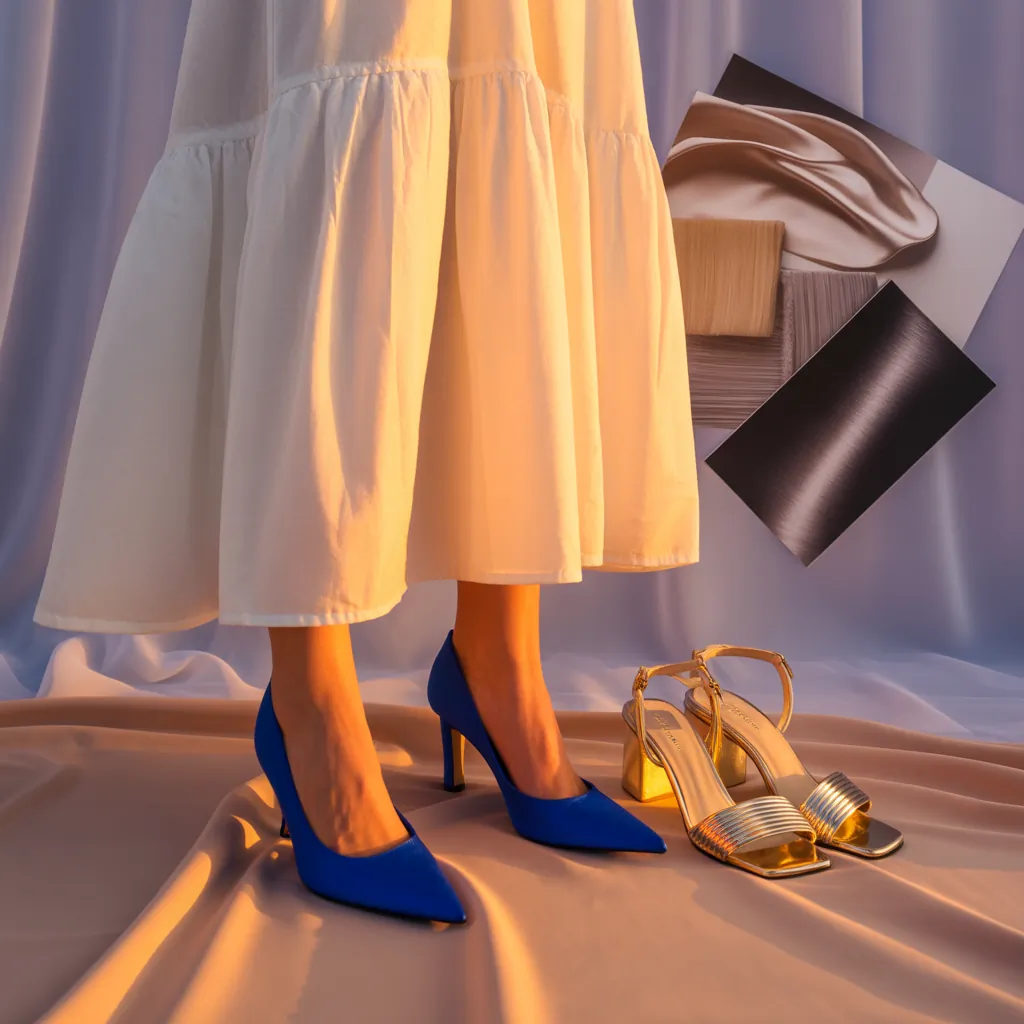 what color shoes go with a white dress