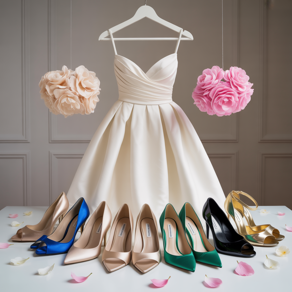 what color shoes go with a white dress
