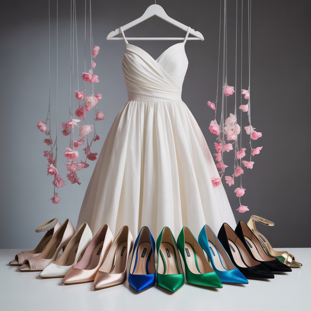 what color shoes go with a white dress