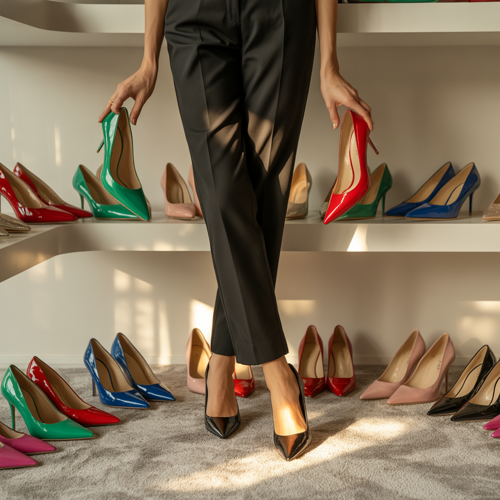 what color shoes go with black pants