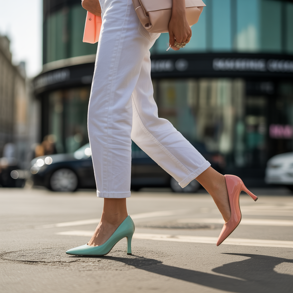 what color shoes go with white jeans