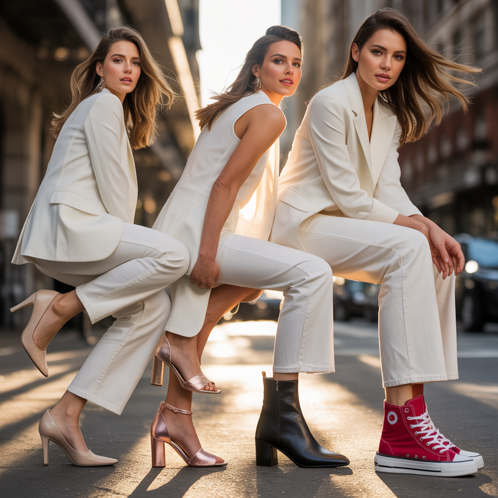 what color shoes go with white jeans