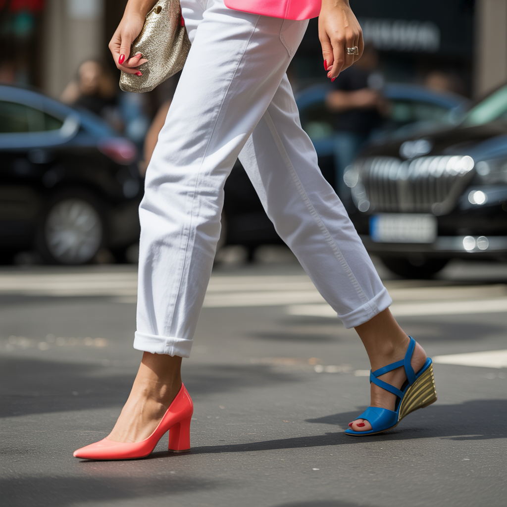 what color shoes go with white jeans