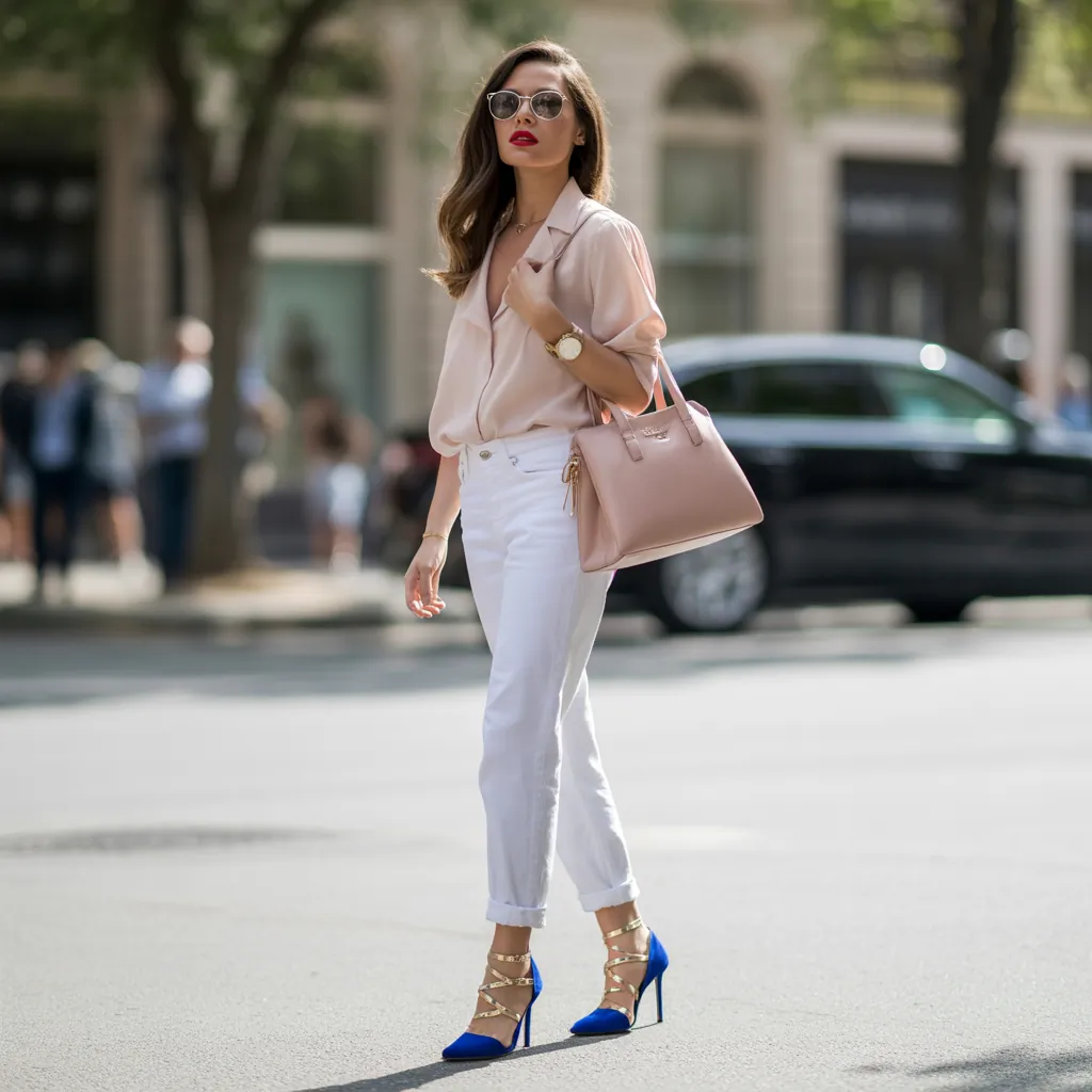what color shoes go with white jeans
