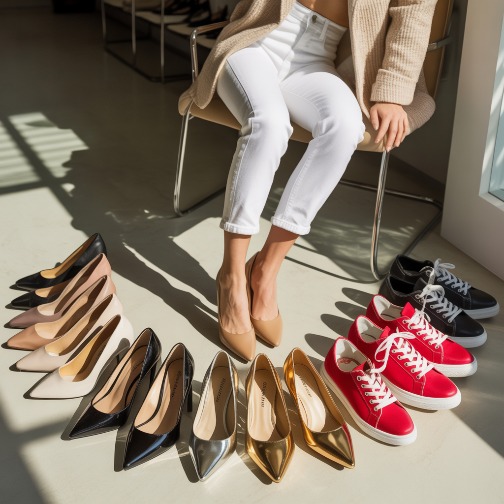 what color shoes go with white jeans