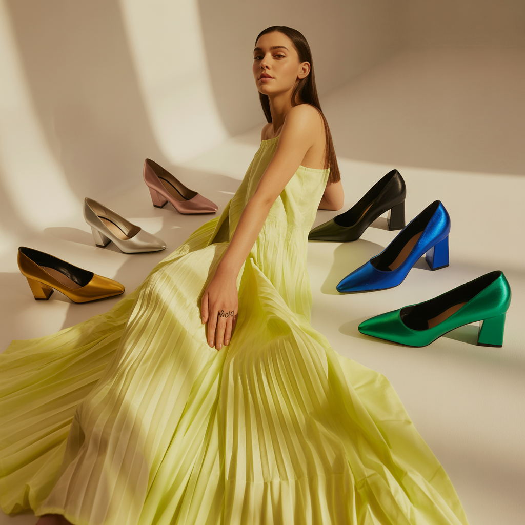 what color shoes to wear with a yellow dress