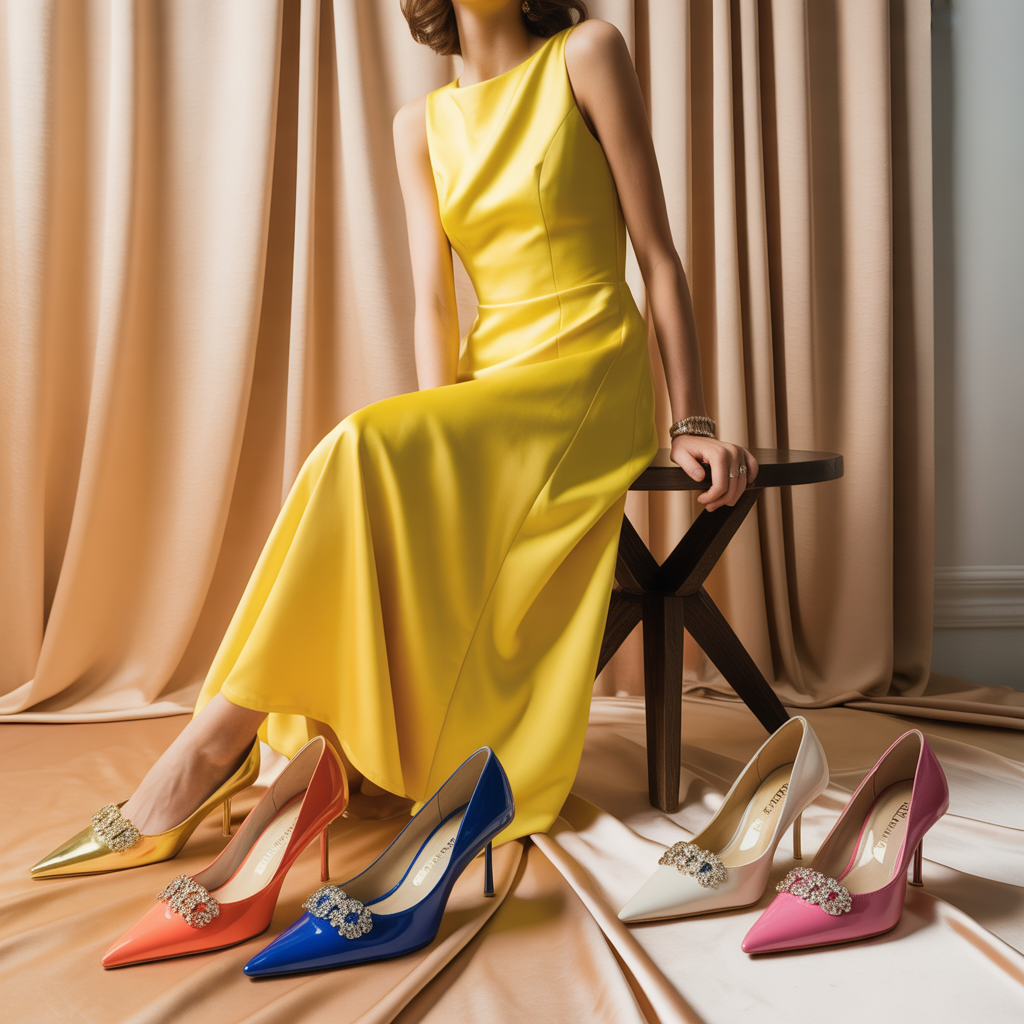 what color shoes to wear with a yellow dress