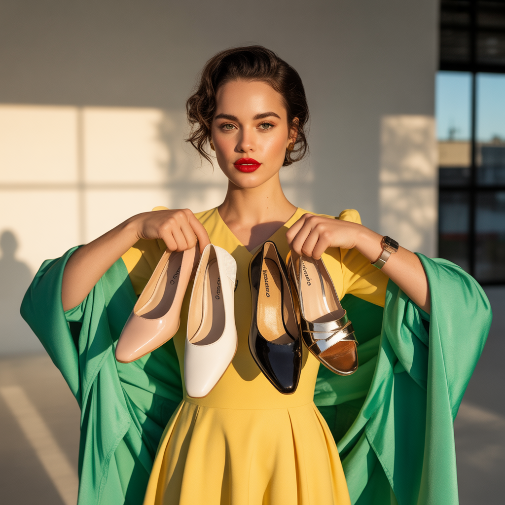 what color shoes to wear with a yellow dress