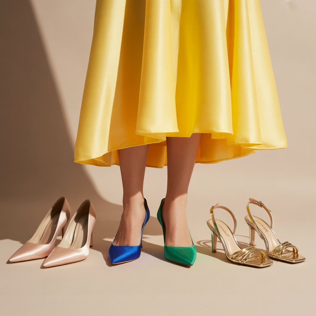 what color shoes to wear with a yellow dress