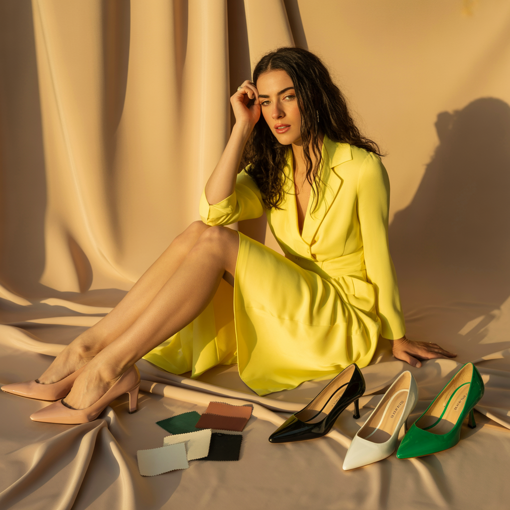 what color shoes to wear with a yellow dress