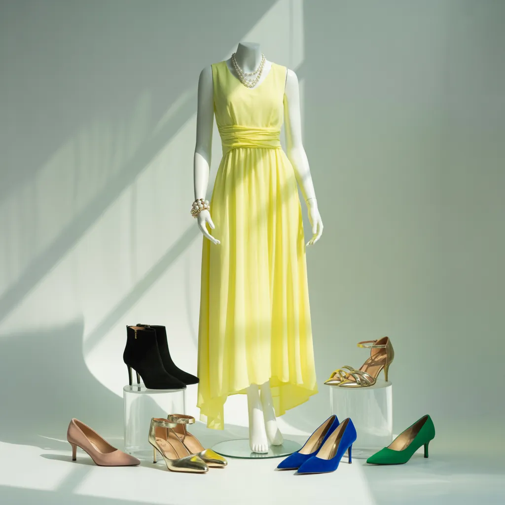 what color shoes to wear with a yellow dress