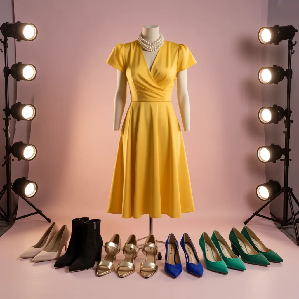 what color shoes to wear with a yellow dress