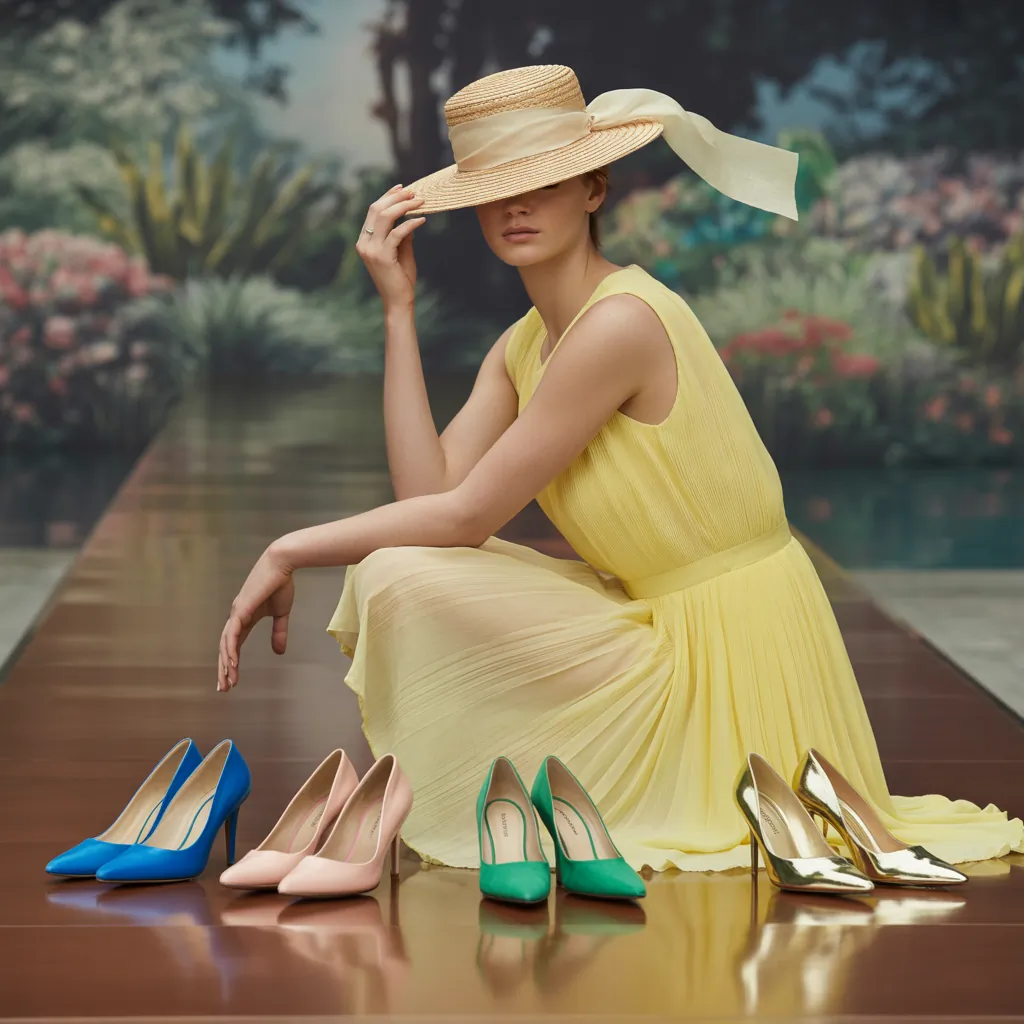 what color shoes to wear with a yellow dress