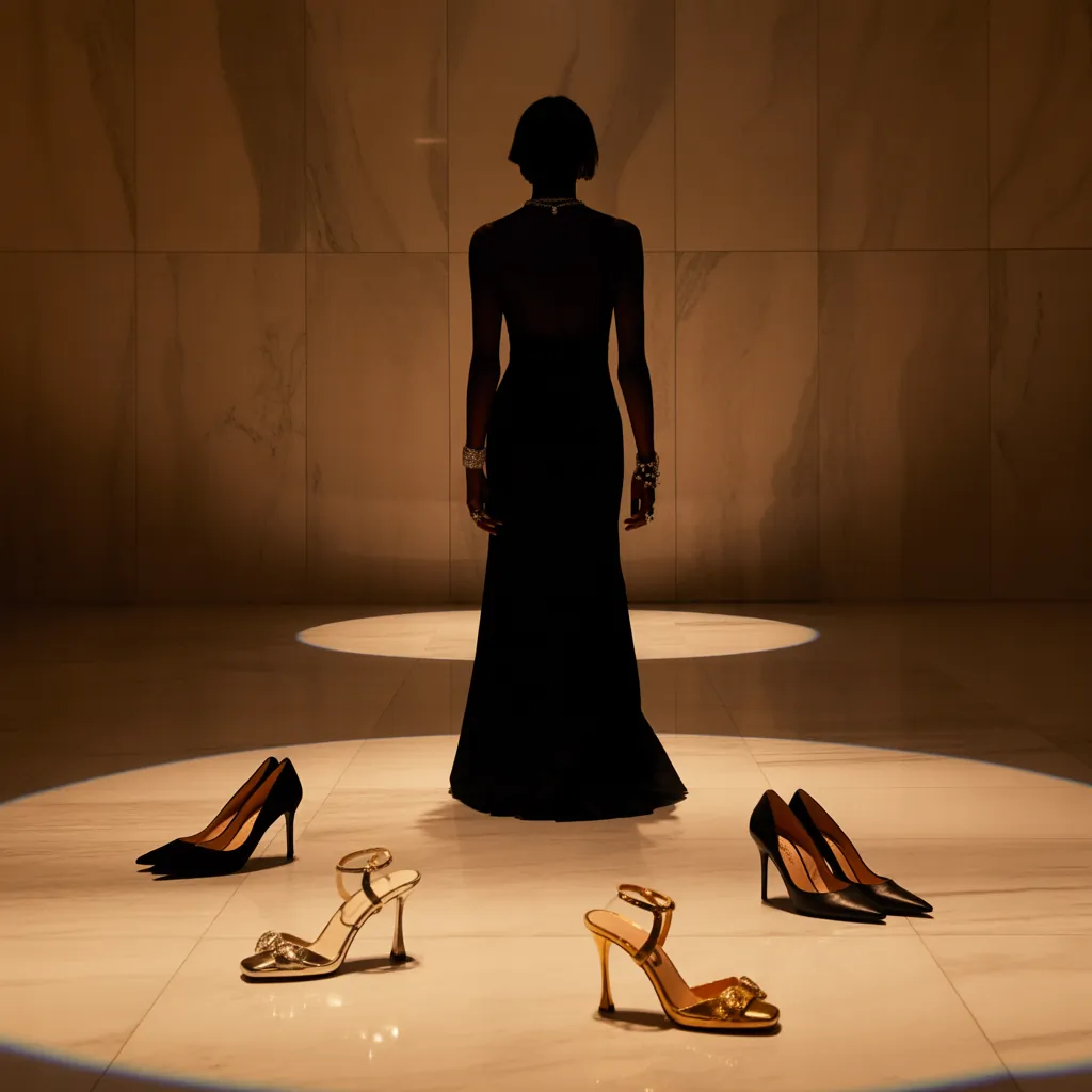 what evening shoes to wear with a black dress