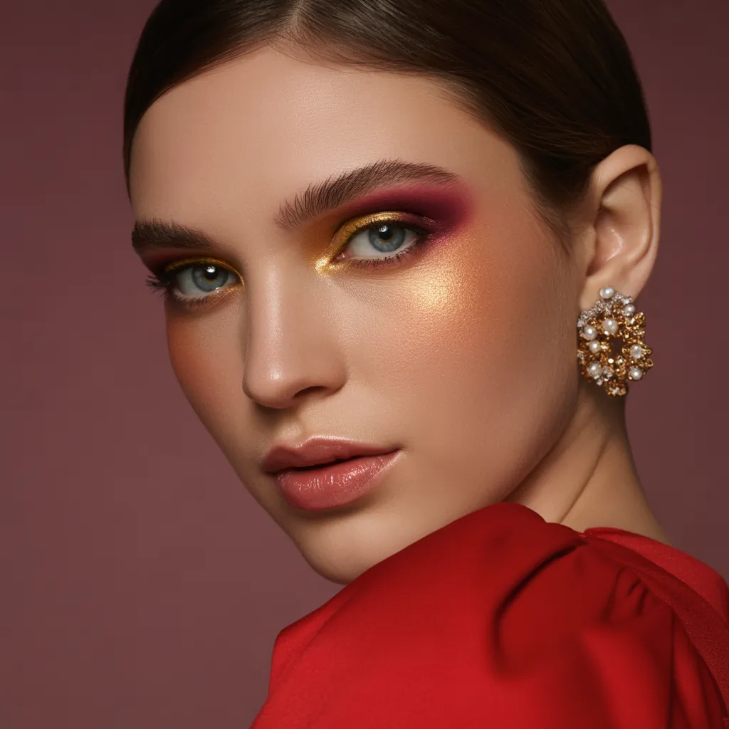 what eyeshadow goes with a red dress