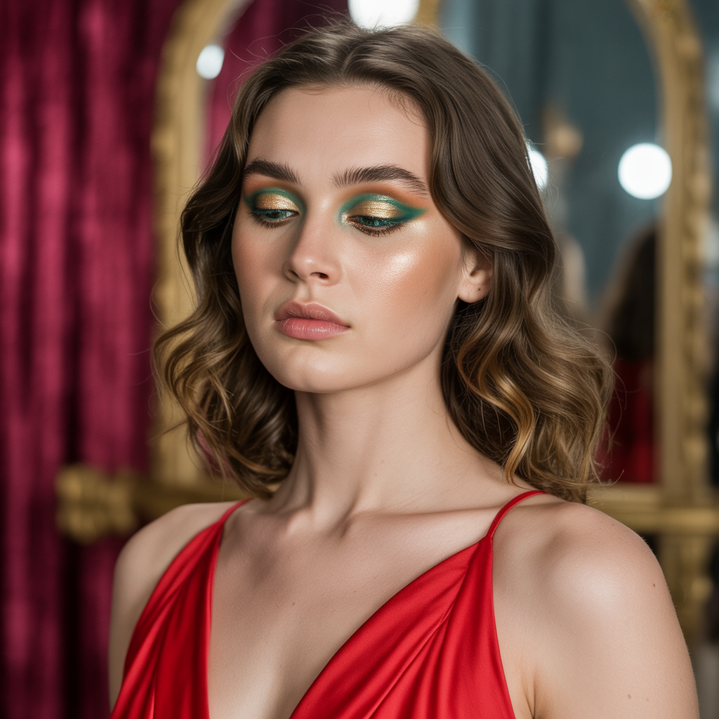 what eyeshadow goes with a red dress