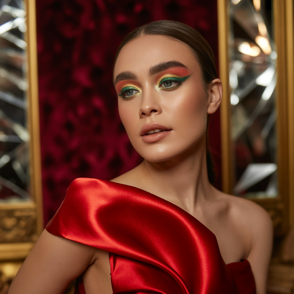 what eyeshadow goes with a red dress