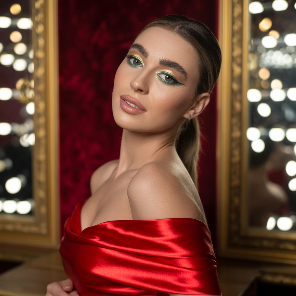 what eyeshadow goes with a red dress