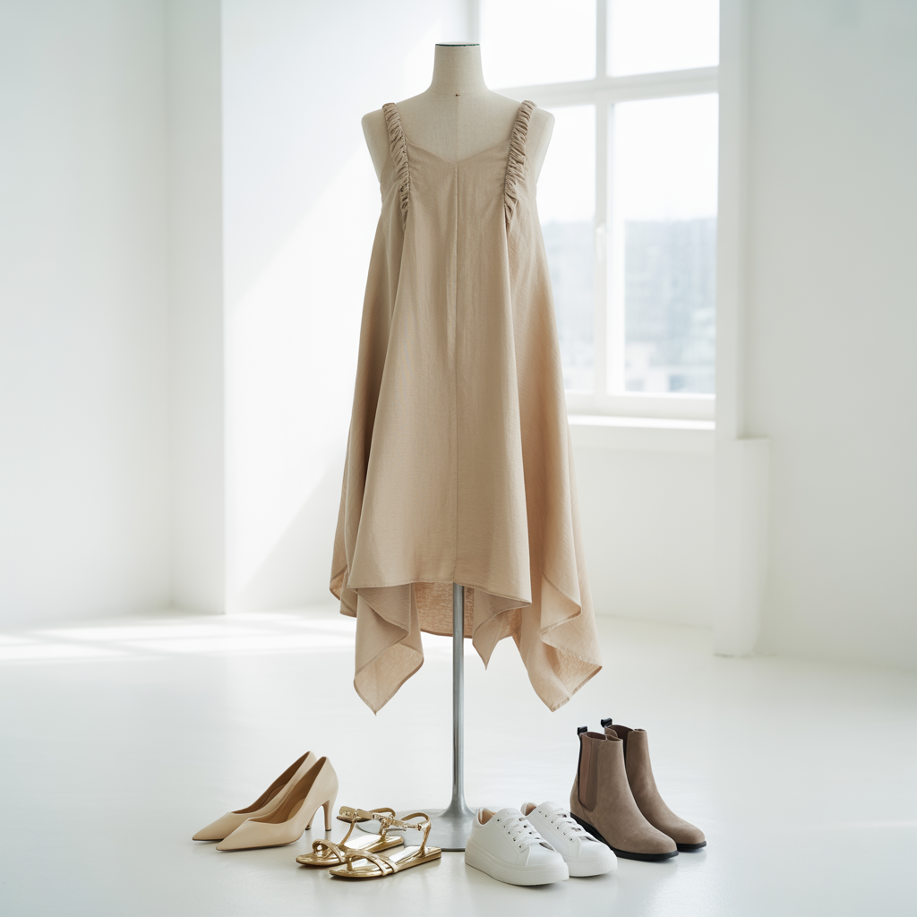 what shoes to wear with a beige dress